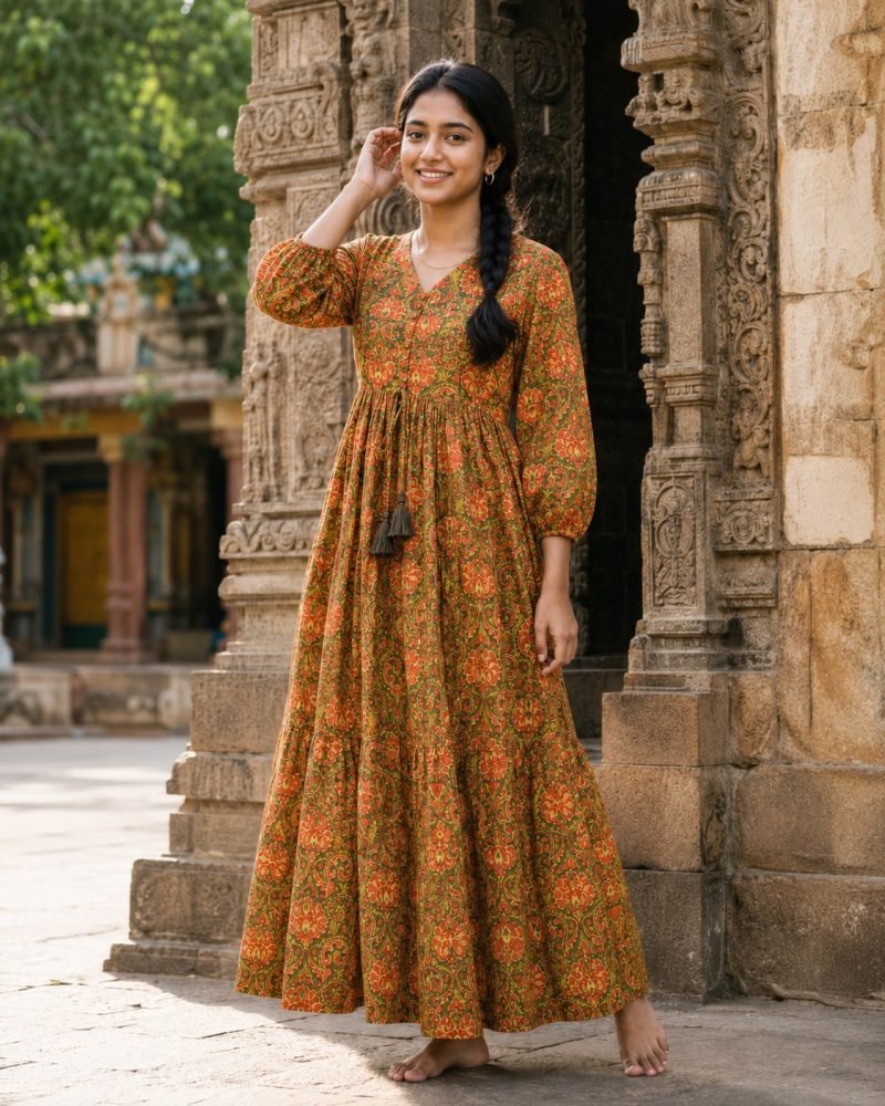 Marigold Trail Tiered Maxi Dress – Mustard – view 8