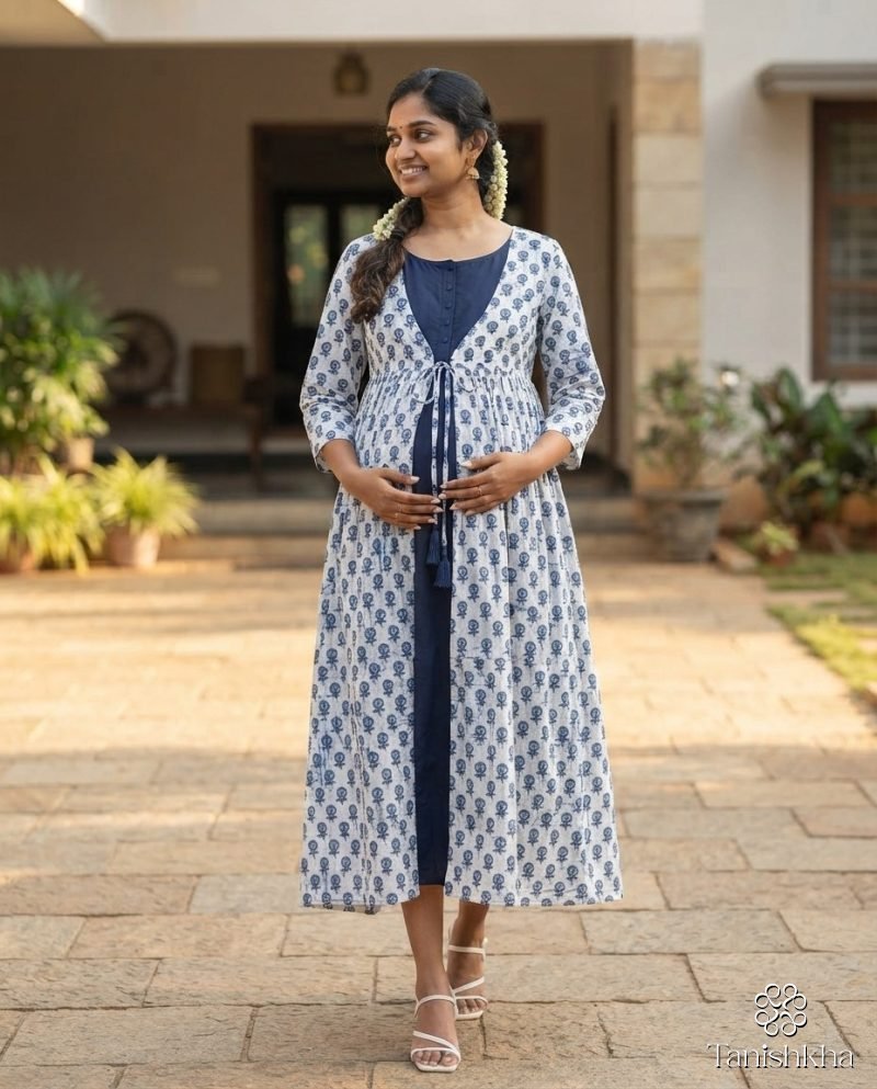 Indigo Buti Layered Maternity Maxi Dress – Dress