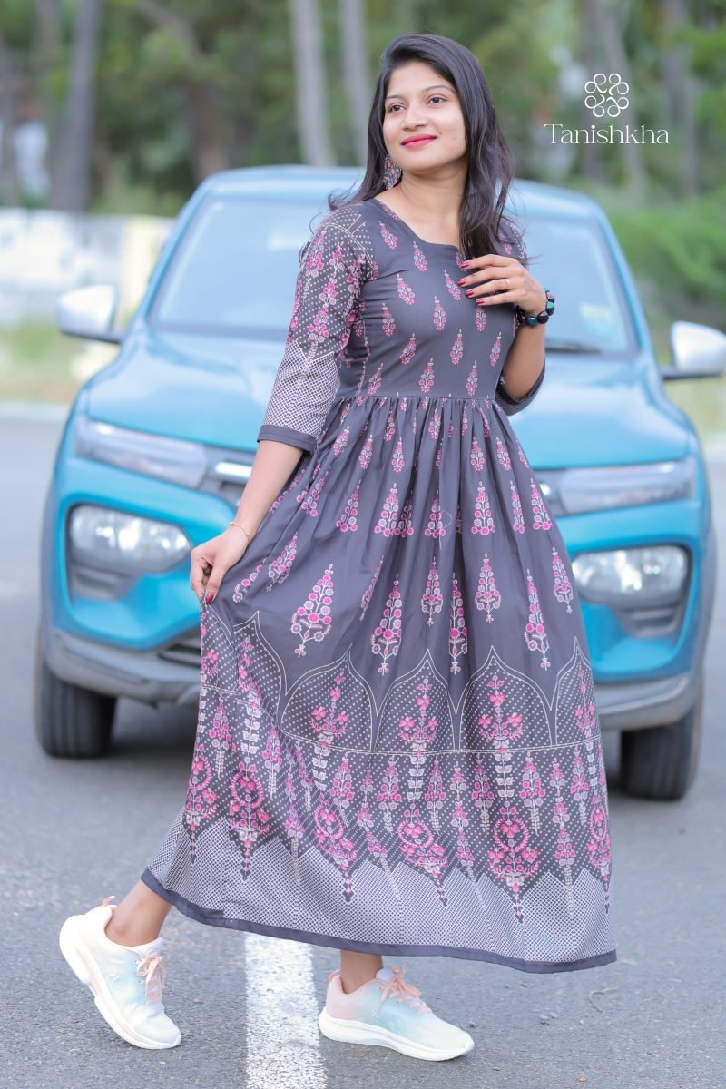 Royal Mughal Grace – Dress, Dark Ash