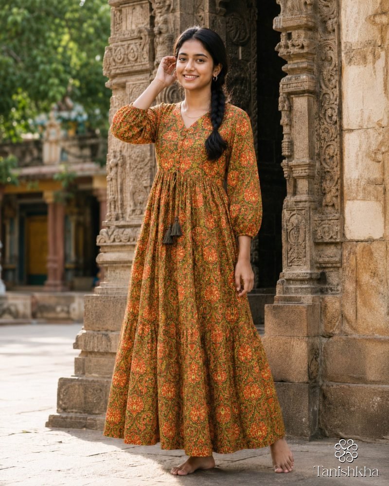 Marigold Trail Tiered Maxi Dress – Mustard – view 8