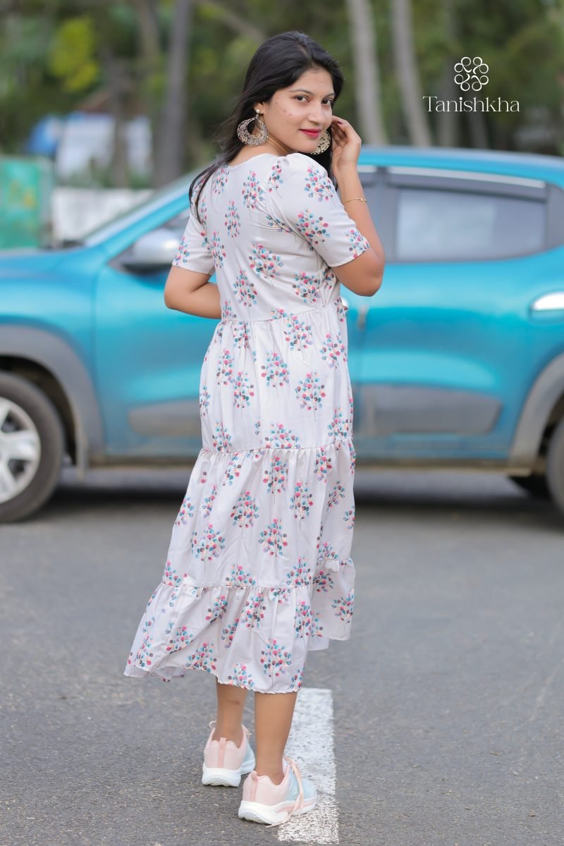 Blossom Tier Midi Dress – Grey – view 4