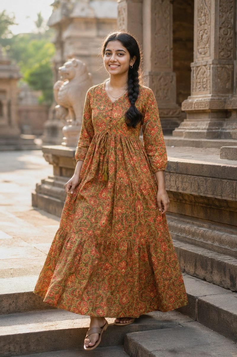 Marigold Trail Tiered Maxi Dress – Mustard – view 6
