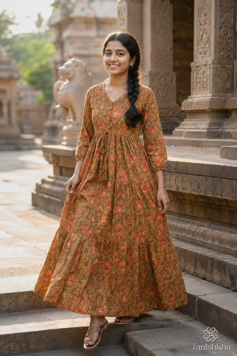 Marigold Trail Tiered Maxi Dress – Mustard – view 6