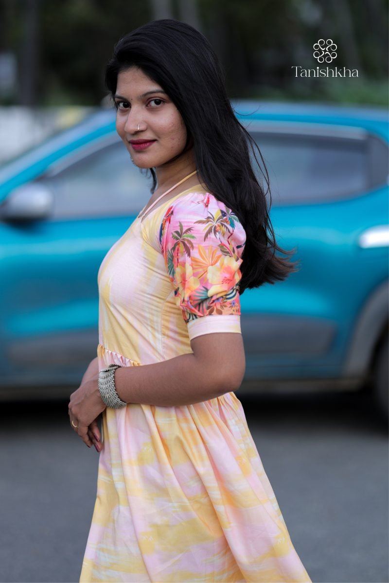 Tropical Sunset Midi – Peach Yellow – view 4