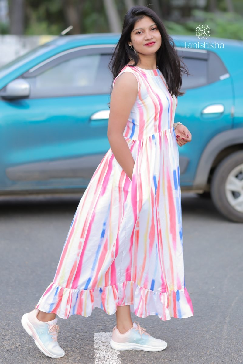 Candy Bloom – Dress, White base with pastel