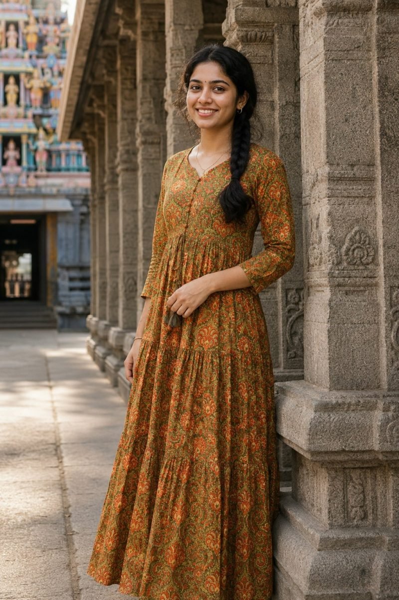 Marigold Trail Tiered Maxi Dress – Mustard – view 3
