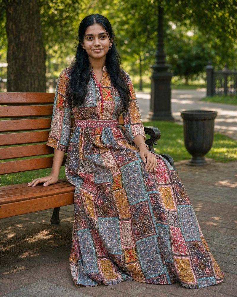 Patchwork Tales Multicolour Ethnic Print Maxi Dress – Multicolour – view 9